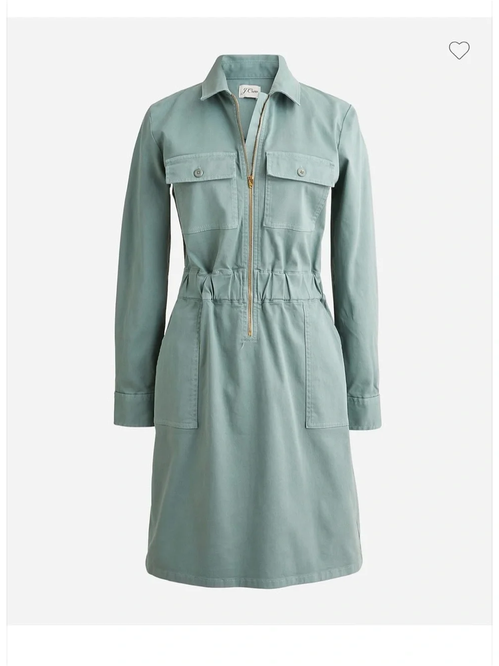 J. Crew Sage Green Utility Midi Dress